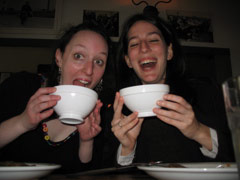 Sasha and Julie at the crepes restaurant
