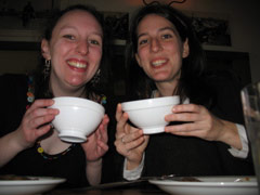 Sasha and Julie at the crepes restaurant