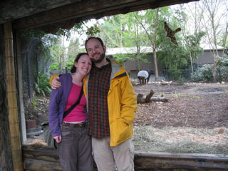 Sasha and Michael in front of the tapirs at the Woodland Park Zoo