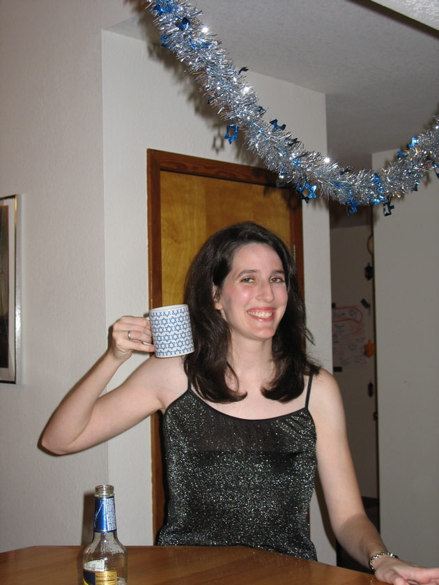 Julie with her stylin' Star of David mug