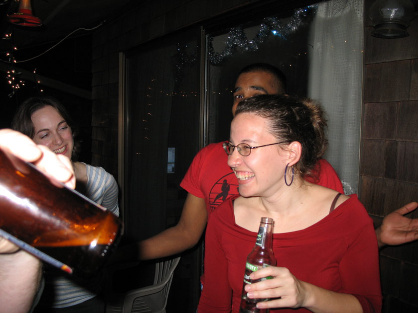 Kristen and pals on the deck