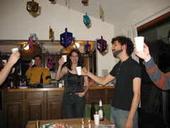 Josh blesses the wine