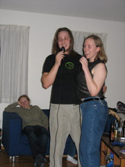 Justin and Julia sing karaoke